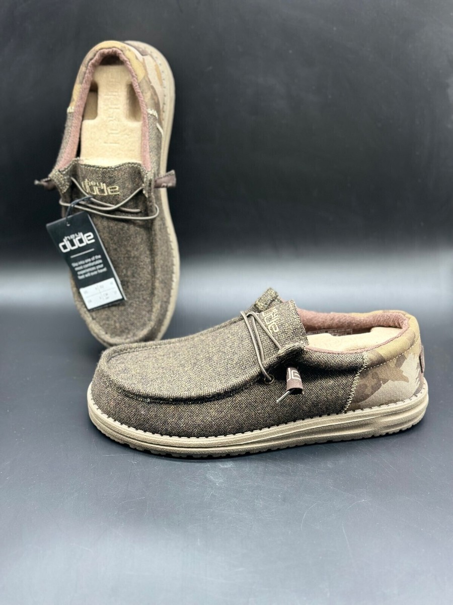 Hey Dude Wally Funk DK Brown Camo - Mens size 10 | eBay