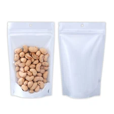 50/100/500 White Mylar Foil Clear Window Resealable Stand Up Bags Zipper Pouch