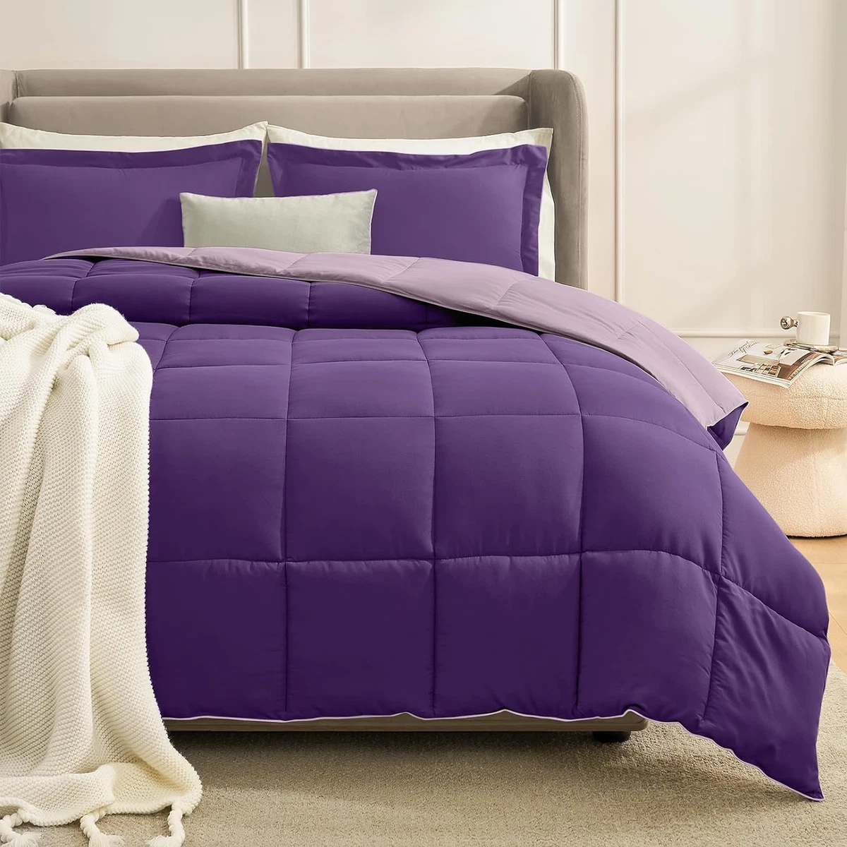Purple king size comforter set online