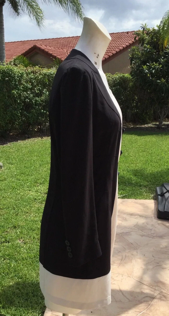 ABITO STILE GIACCA MOSCHINO ECONOMICO E CHIC COLORE NERO E PANNA Tg 8 MADE IN ITALY