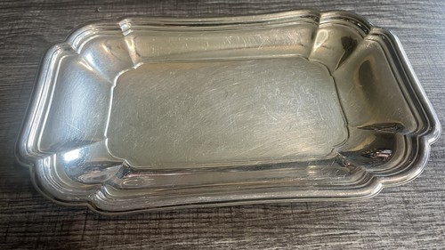 Vintage International Silver Company #448 Silverplate Orleans Rose Small Tray +1 - Foto 3 di 7
