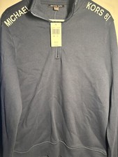 Michael Kors Nwt Mens Medium Quarter Zip Blue Msrp 118 