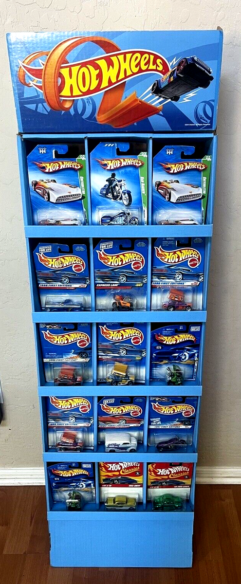 RARE Hot Wheels Standup Cardboard Store Display Holds 60-75 Cars