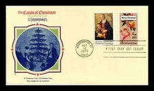 THE CAROLS OF CHRISTMAS 1975 o'tannenbaum COMBO FLEETWOOD CACHET FDC VF UNADDR