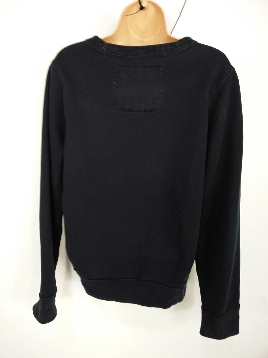 WOMENS ABERCROMBIE FITCH NAVY LOGO JUMPER CREW NECK PULLOVER TOP SIZE S SMALL