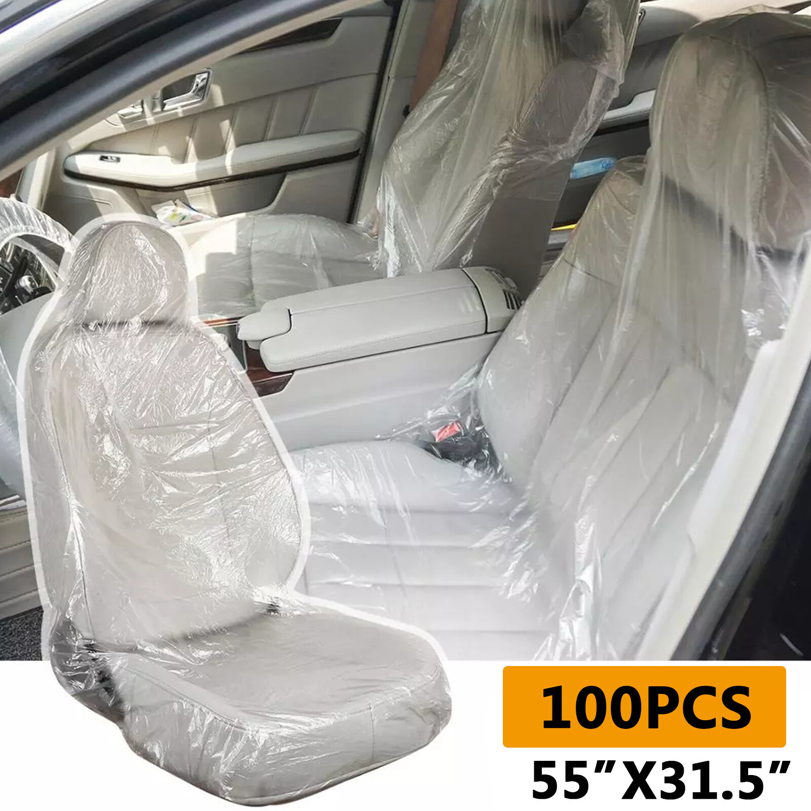 100pcs Disposable Plastic Car Seat Cover Universal Fit Protector Clear Wholesale eBay