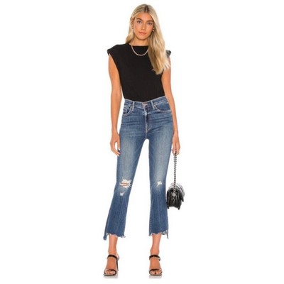 MOTHER The Insider Crop Step Chew Jeans 27 Dancing On Coals | eBay