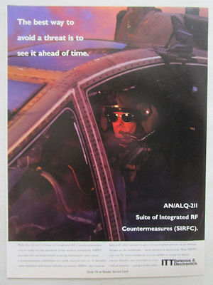 1/1998 PUB ITT DEFENCE AN/ALQ-211 ECM HELICOPTER PILOT ELECTRONIC WARFARE AD