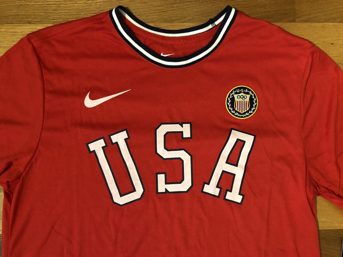 New M Nike Sportswear Olympic Team USA Basketball Heritage Red