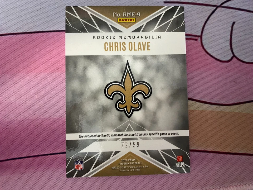 CHRIS OLAVE 2022 PANINI PHOENIX #RME9 ROOKIE MEMORABILIA RED /99 (RC) - Image 2 of 2