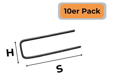 10er Ø8mm Steckbügel Betonstahl Bügel Bewehrungsstahl  & Drillapparat