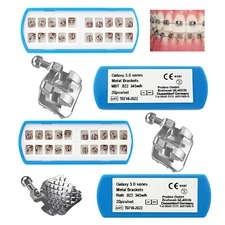 Dental Orthodontic Brackets Metal Braces Low Profile Mini Twin Roth MBT 022 345H