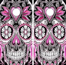 C37 Sugar Skull Cornhole Board Wrap LAMINATED Wraps Decals Vinyl Sticker