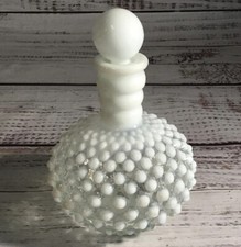 Vintage Fenton Hobnail Milk Glass Wrisley Perfume Bottle Cruet
