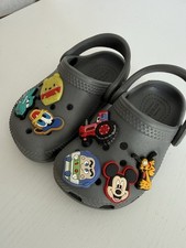 Crocs Unisex Kids Gray Classic Clog Size C5 C 5 Toddler Mickey Mater Donald Buzz