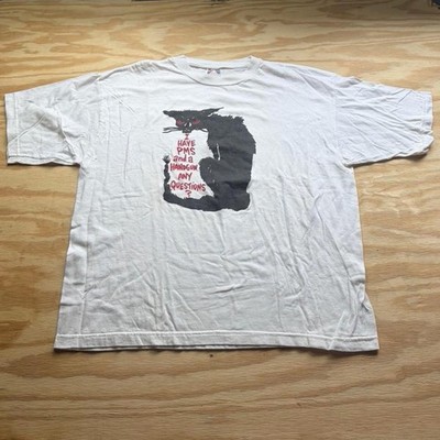 Cat Has PMS and a Handgun T-Shirt Vintage 90s Kitten Design, Large