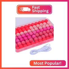 WEWAYSMILE 80 pcs 15mm Silicone Beads Loose Round Silicone Beads Focal Pens Bulk
