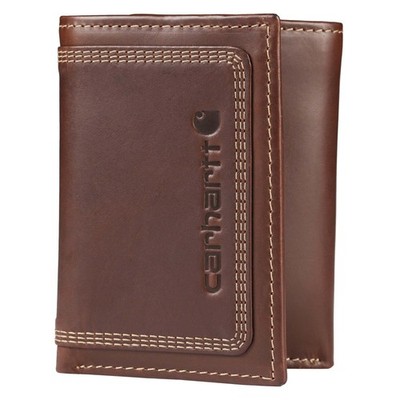 Carhartt Men's Rugged Leather Triple Stitch One Size, Brown (Trifold)