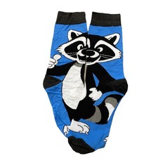 Crazy Socks Funny Raccoon Blue Novelty Animal Socks Unisex One Size Gift