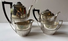 Antique Edwardian Sterling Silver 4pc Tea Coffee Service John Round & Son 1907