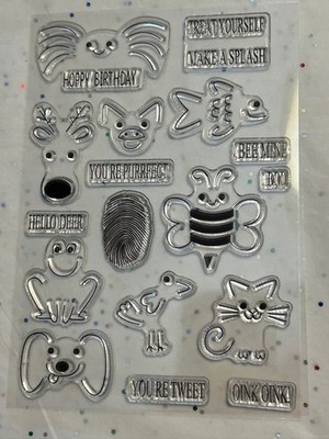 NEW Animals Phrases Dog Cat Frog Bee 8.5x6 Clear STAMP -Save when you buy more