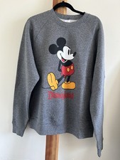 Disney Mickey Mouse Disneyland Gray Pullover Sweatshirt Women 3L Fleece