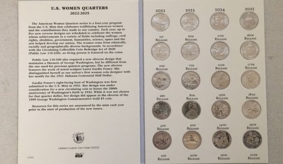 2022 -2025 American Women Quarter Set Complete 20 Coin Album Folder Uncirculated