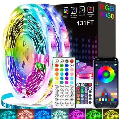 30m RGB LED Streifen Licht Musik Sync Farbwechsel Smart App & Fernbedienung