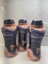 (3) 24 Oz Downy Infusions Bliss Sparkling Amber & Rose  Scent Booster Beads