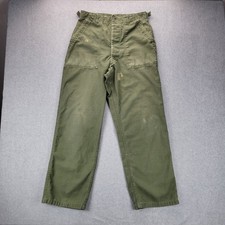 Vintage 1960s Vietnam War OG-107 Type-1 Class-1 Sateen Trouser 30x29 Military