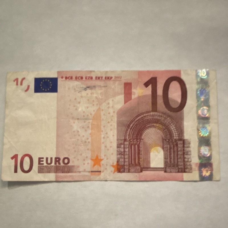 Eurozone 10 Euro Banknote 2002 Circulated Uncertified Ungraded L084222263248