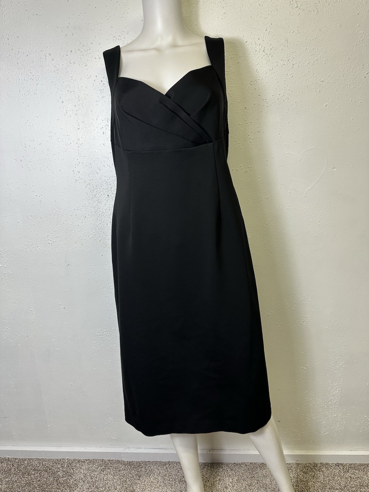 Calvin Klein Womens Sleeveless Seamed Sheath Scuba Midi Dress, Black, 16 NWT thumbnail 2