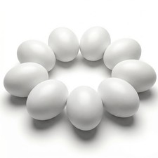 Wooden Fake Eggs 9 PCS White Easter