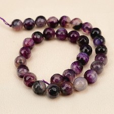 2 Strands 12mm Natural Purple Fire Agate Faceted Round Beads Loose Beads Strand
