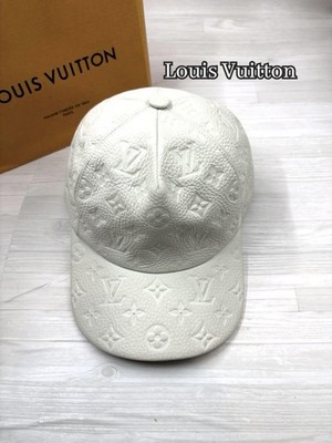 LOUIS VUITTON Baseball Cap Leather Monogram White Men's Unisex