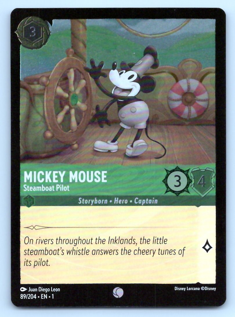 Lorcana Mickey Mouse - Steamboat Pilot 89/204 The First Chapter 1 COLD FOIL C NM