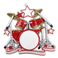 Scholl Orchestra Music Band Drum Set Personalized Christmas Tree Ornament