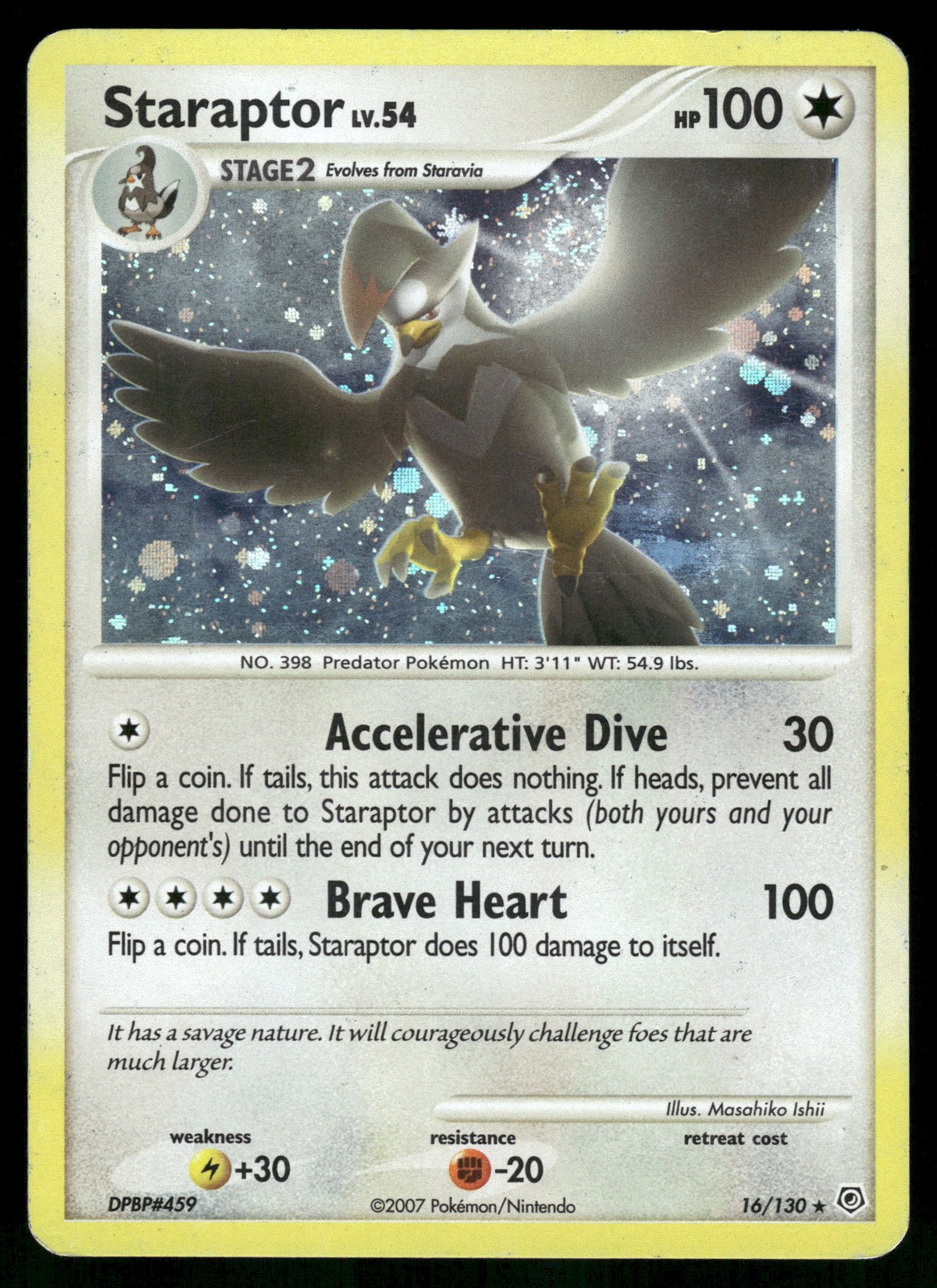 Staraptor #16/130 Pokemon Diamond and Pearl Holo MP