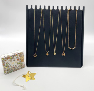 Set 5 collane logo/strass/cuore CD Christian Dior originali con scatola SK120392