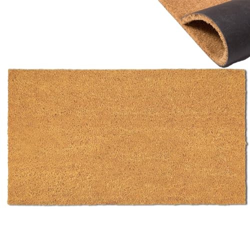 Door Mat,Coir Doormats with Heavy Duty Backing,Welcome Front Indoor Plain