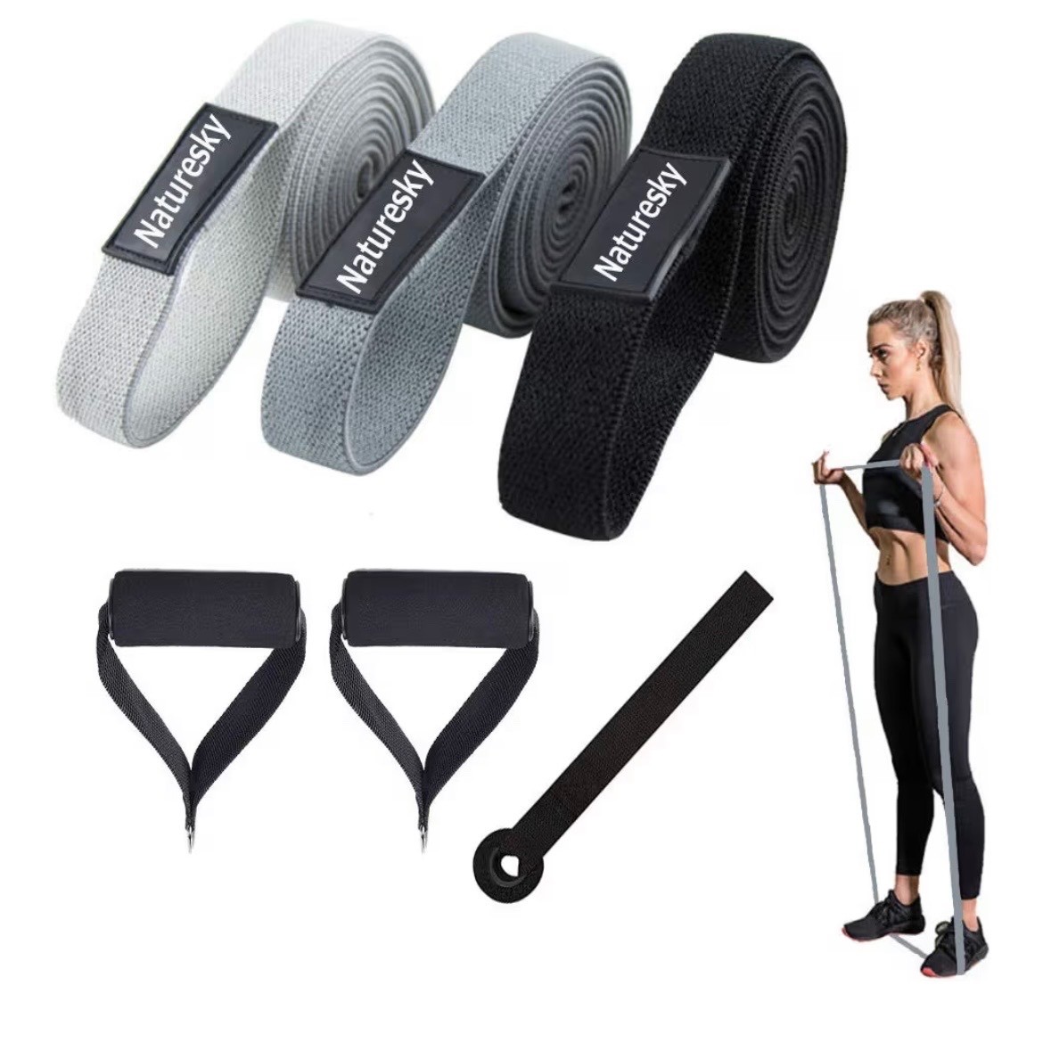 Long Fabric Resistance Bands Home & Gym Fitness, Powerlifting, Strength training