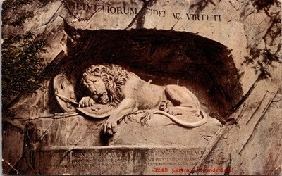  Lion Monument Löwendenkmal Lucern Luzern Switzerland UNP DB Postcard XH8