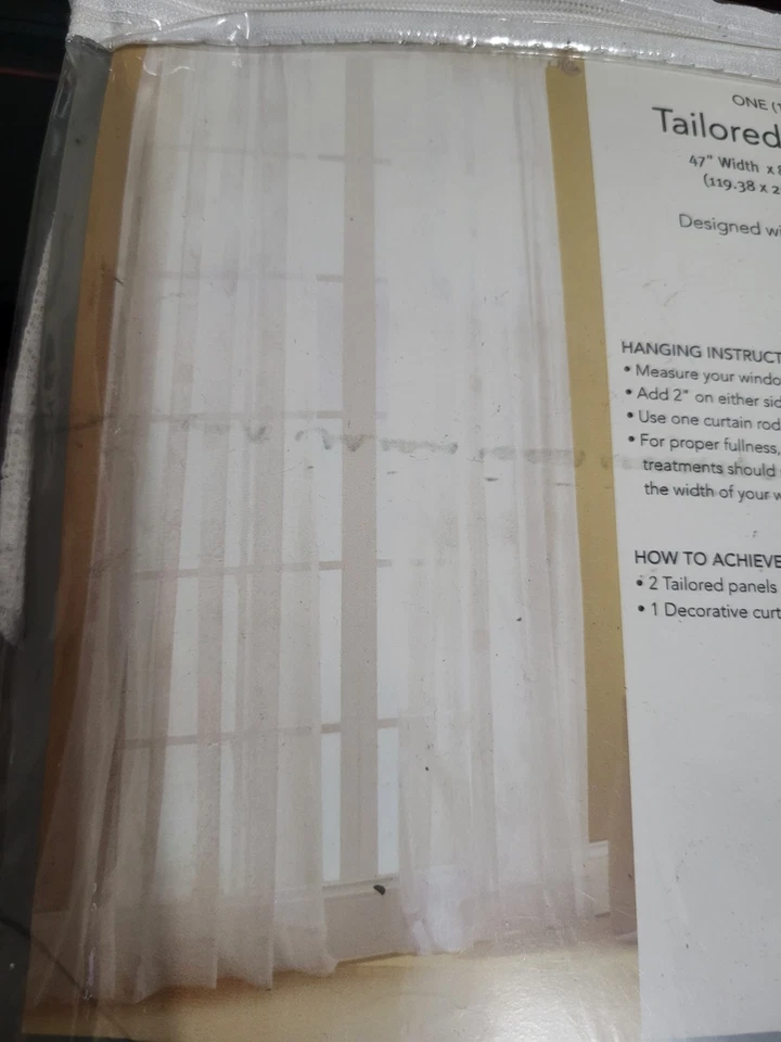 Croscill Panel A Medida Isla de Sanibel Cortina Transparente 47" An x 84" L, BLANCO 8449 Foto 2 de 2