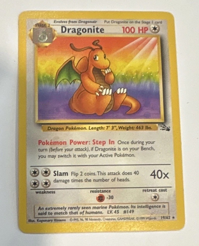 Pokemon TCG Dragonite Fossil 19/62 Rare