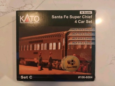 Kato 106-6004 Set C Santa Fe Super Chief 4 Wagen Set Spur N Set Brandneu OVP