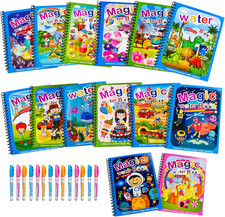 14 Pack Water Coloring Books,Water Doodle Book Toys,Reusable Water Painting
