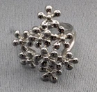 Sterling Silver 925 Flower Cluster Ring Size 9.5 Vintage Estate Find
