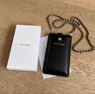 Auth CHANEL Coco Crush Limited Edition Black Leather Smartphone