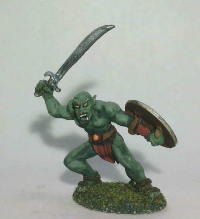 orc warrior barbarian sword buckler loincloth unknown manufacturer miniature