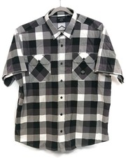 Harley-Davidson Shirt Mens 2XL Black Gray Plaid Bar  Shield Wrinkle Resistant